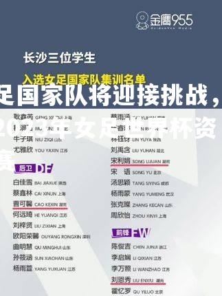 女足国家队将迎接挑战，备战2023年女足世界杯资格赛